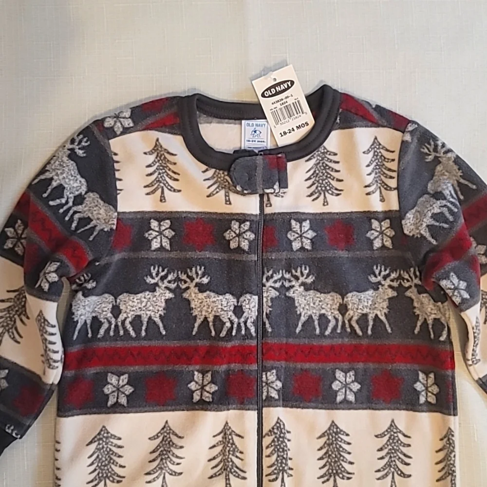 NWT Old Navy Baby/Toddler One-Piece Footed Pajama, Size 18-24 mos. - Picture 2 of 4